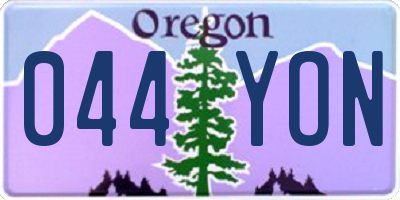 OR license plate 044YON