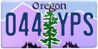 OR license plate 044YPS