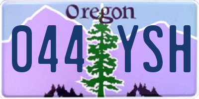 OR license plate 044YSH
