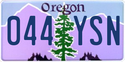 OR license plate 044YSN
