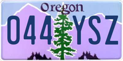 OR license plate 044YSZ