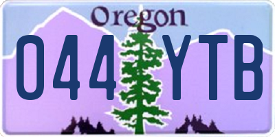 OR license plate 044YTB