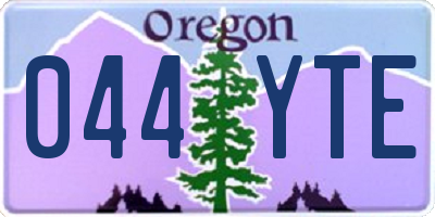 OR license plate 044YTE