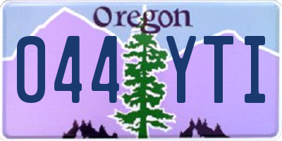 OR license plate 044YTI