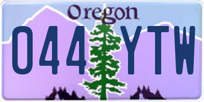 OR license plate 044YTW