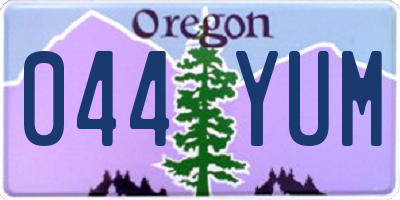 OR license plate 044YUM