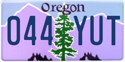 OR license plate 044YUT