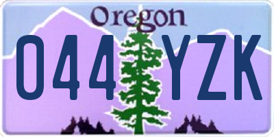 OR license plate 044YZK