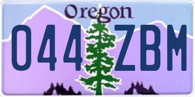 OR license plate 044ZBM