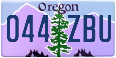 OR license plate 044ZBU