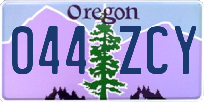 OR license plate 044ZCY