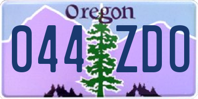 OR license plate 044ZDO