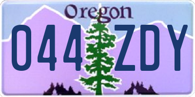 OR license plate 044ZDY