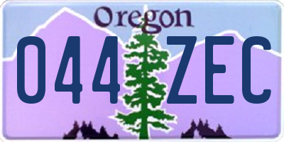 OR license plate 044ZEC
