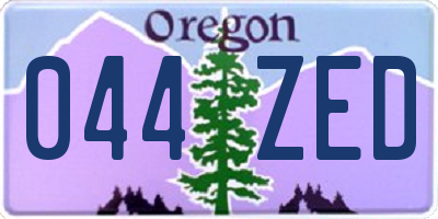 OR license plate 044ZED