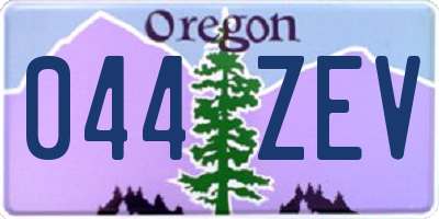 OR license plate 044ZEV