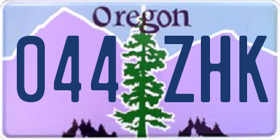 OR license plate 044ZHK