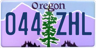 OR license plate 044ZHL