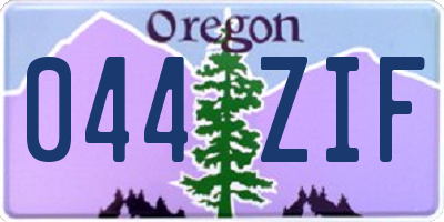 OR license plate 044ZIF