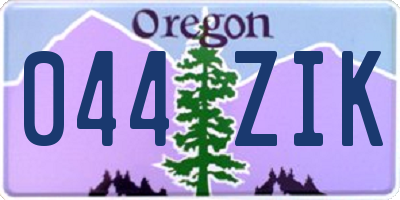 OR license plate 044ZIK