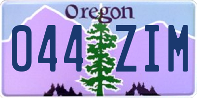 OR license plate 044ZIM