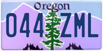 OR license plate 044ZML