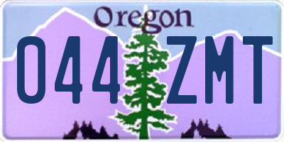 OR license plate 044ZMT