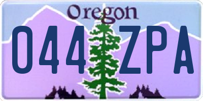 OR license plate 044ZPA