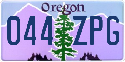 OR license plate 044ZPG