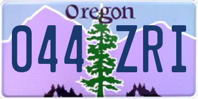 OR license plate 044ZRI