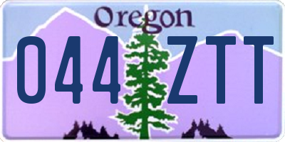 OR license plate 044ZTT