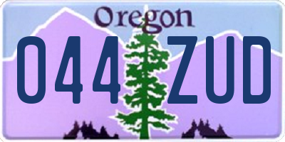 OR license plate 044ZUD