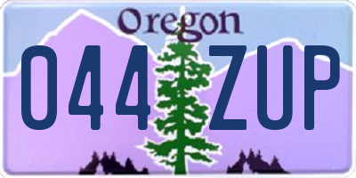 OR license plate 044ZUP
