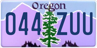 OR license plate 044ZUU