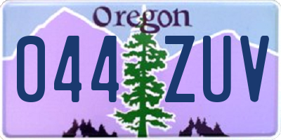 OR license plate 044ZUV