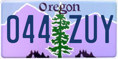 OR license plate 044ZUY