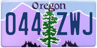 OR license plate 044ZWJ