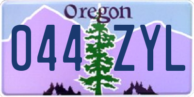 OR license plate 044ZYL