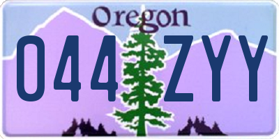 OR license plate 044ZYY