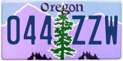 OR license plate 044ZZW