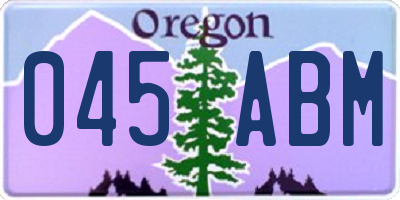 OR license plate 045ABM
