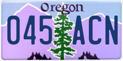 OR license plate 045ACN