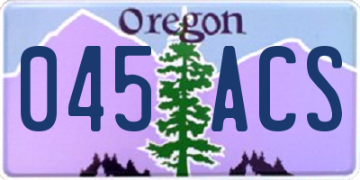 OR license plate 045ACS