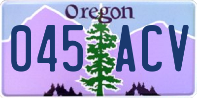 OR license plate 045ACV