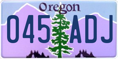 OR license plate 045ADJ