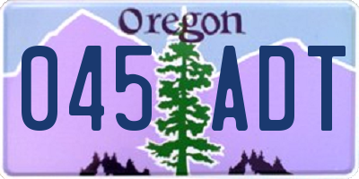 OR license plate 045ADT
