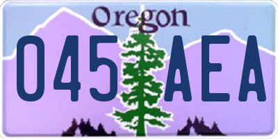 OR license plate 045AEA