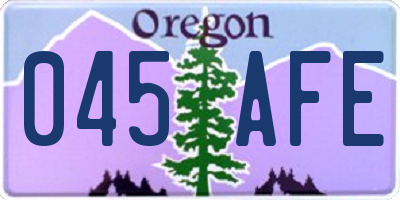 OR license plate 045AFE
