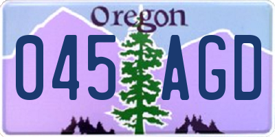 OR license plate 045AGD