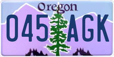 OR license plate 045AGK